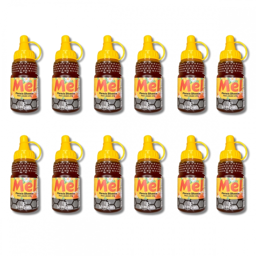 Mel SÓ-PRO-MEL - Bisnaga 200g ATACADO (12 unidades)